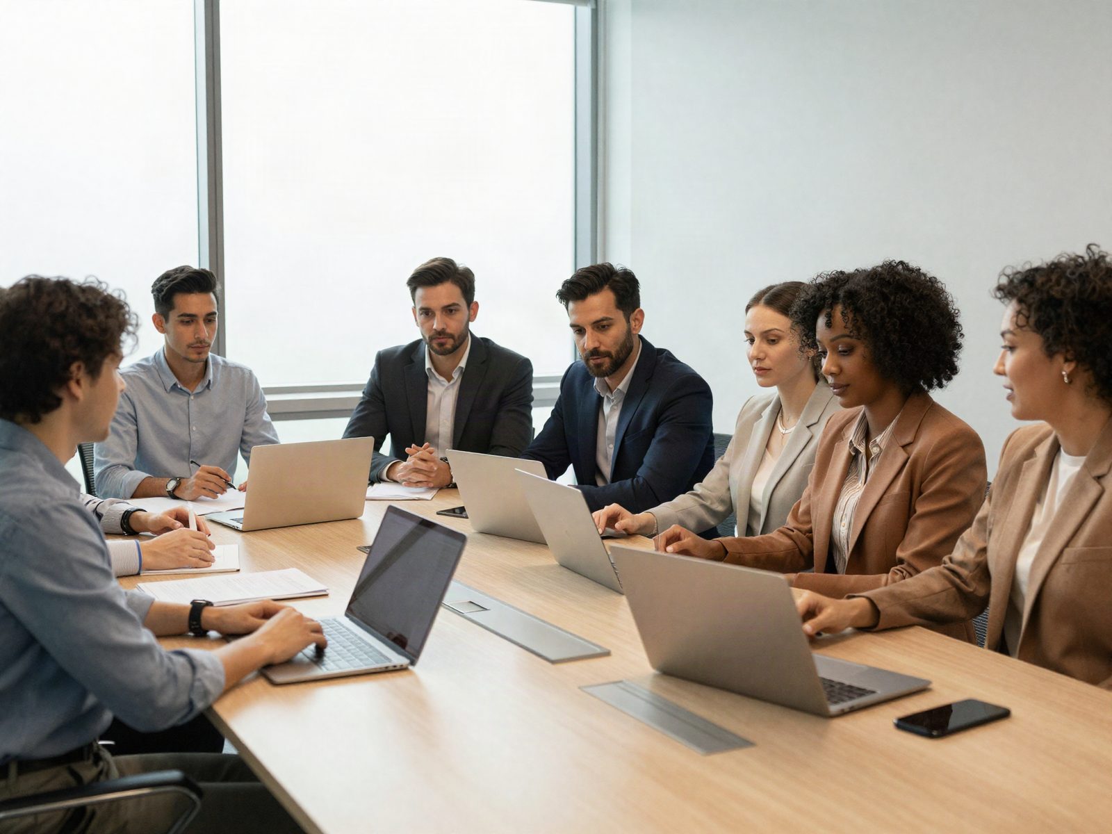 Equipo de trabajo de Comercializadora T&E en una reunión corporativa